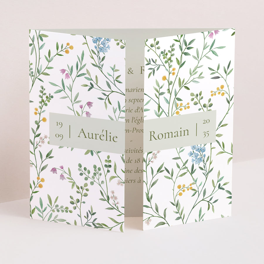 Faire-part Mariage Triptyque ouverture fenêtre Le Jardin des Cœurs photo