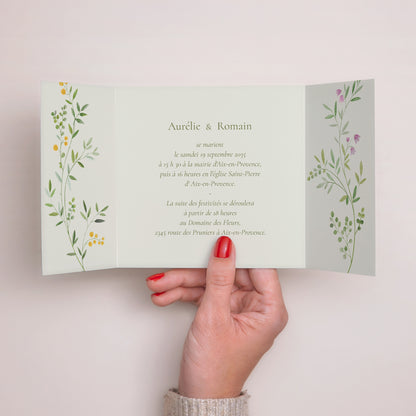 Faire-part Mariage Triptyque ouverture fenêtre Le Jardin des Cœurs photo N° 2