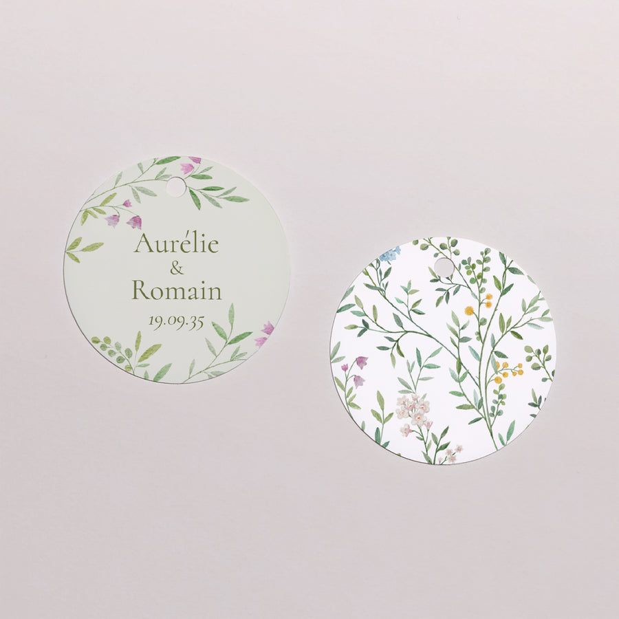 Etiquette perforée Mariage Ronde Le Jardin des Cœurs photo