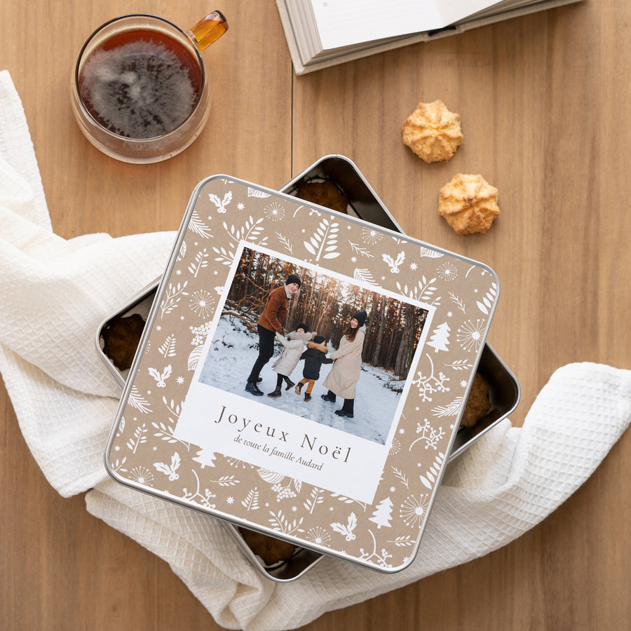 Boite métallique Fin d'année Carrée Traditions de Noël photo