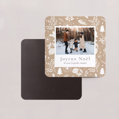 Carte de voeux Fin d'année Lot de 8, magnétique, carré coins arrondis Traditions de Noël photo N° 2