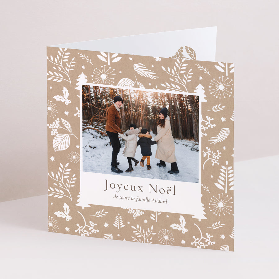 Carte de voeux Fin d'année Carré double volet Traditions de Noël photo