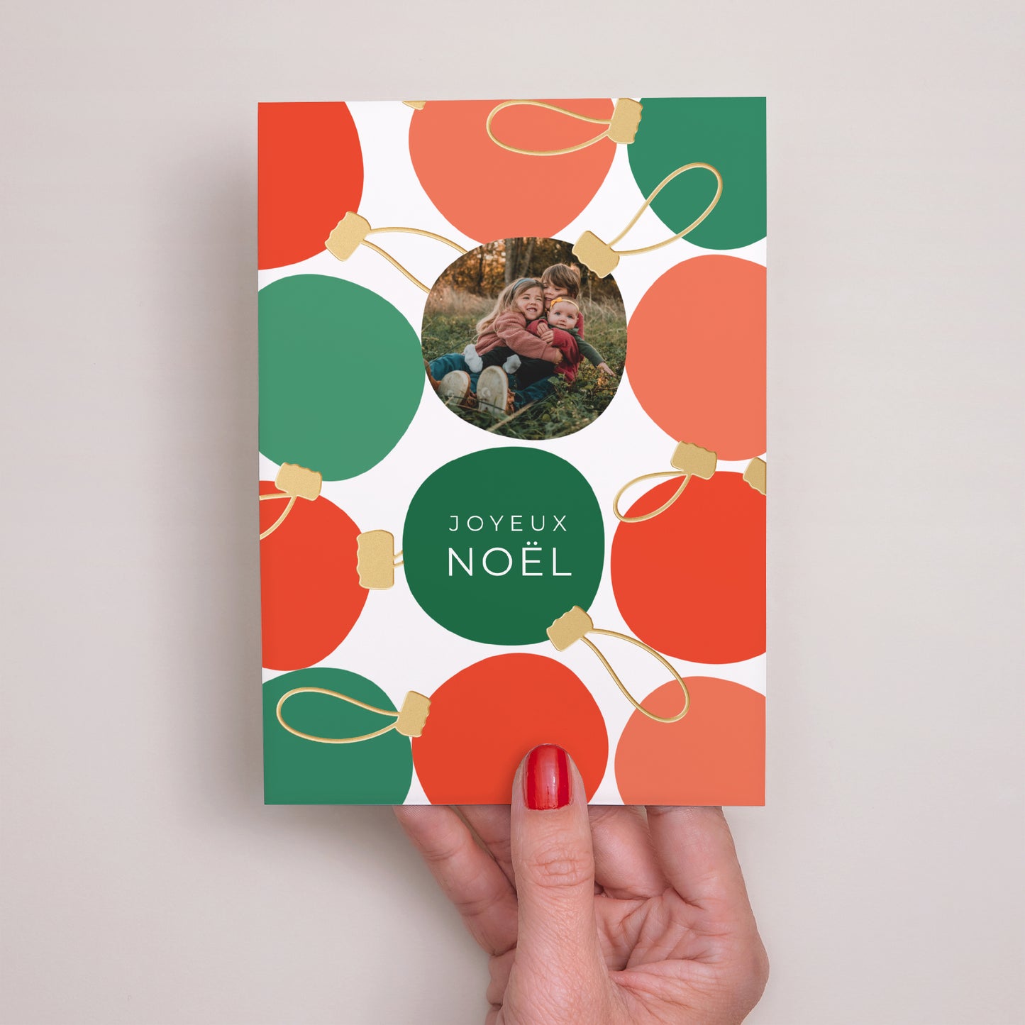 Carte de Noel Fin d'année Portrait Noël en Suspension photo N° 2