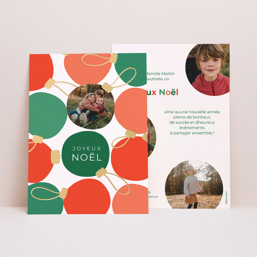 Carte de voeux Fin d'année Portrait Noël en Suspension photo