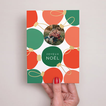 Carte de voeux Fin d'année Portrait Noël en Suspension photo N° 2
