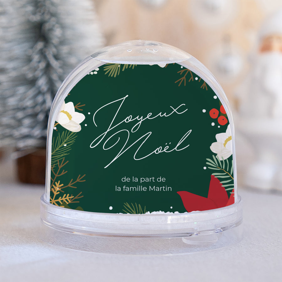 Boule à neige Fin d'année Verre Herbier de Noël photo