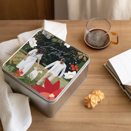Boite métallique Fin d'année Carrée Herbier de Noël