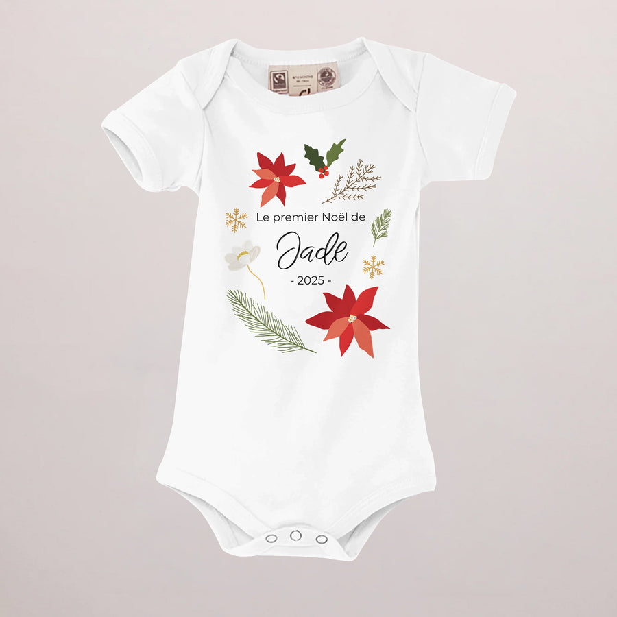 Body personnalisé Fin d'année blanc recto Herbier de Noël photo