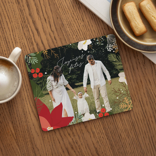 Tapis de souris Fin d'année Rectangle Herbier de Noël photo