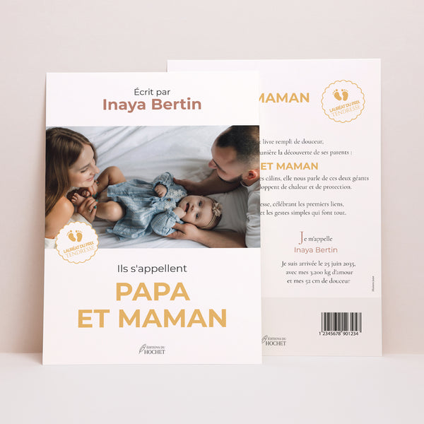 Faire-part Naissance Grand format rectangle Ils s’appellent Papa et Maman photo