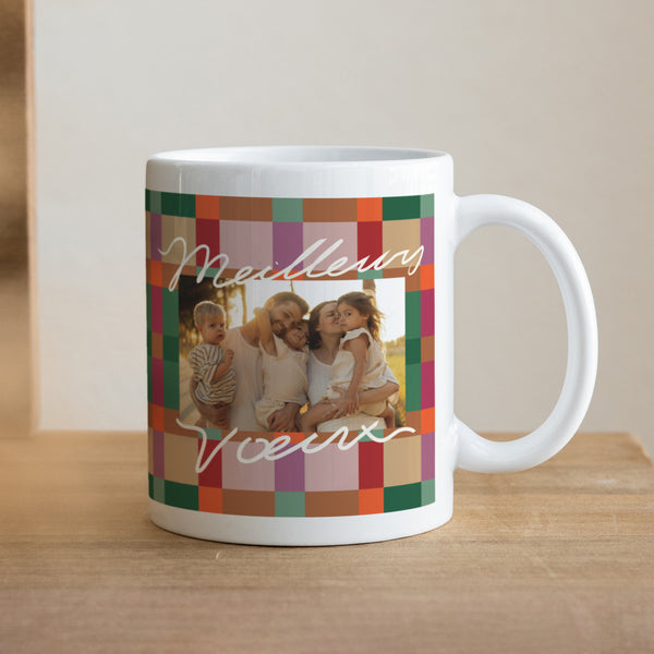 Mug Fin d'année Blanc Colorful Christmas photo