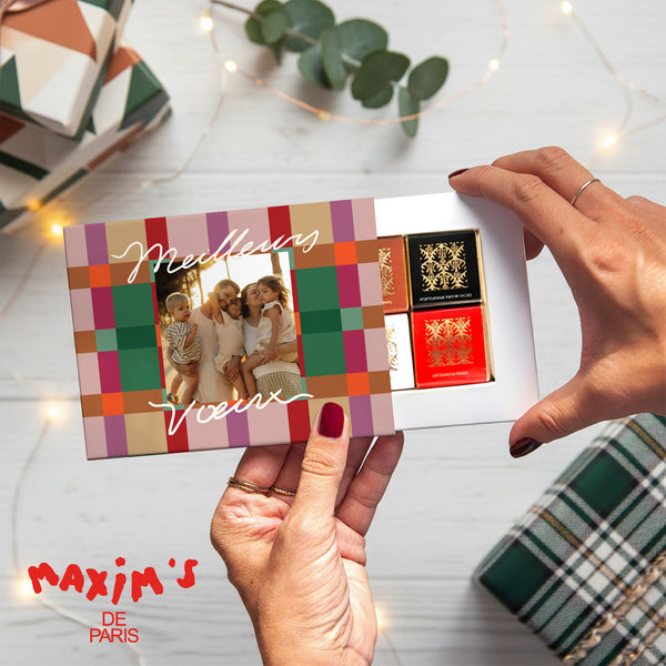 Boite chocolat personnalisée Fin d'année 6 chocolats Colorful Christmas photo