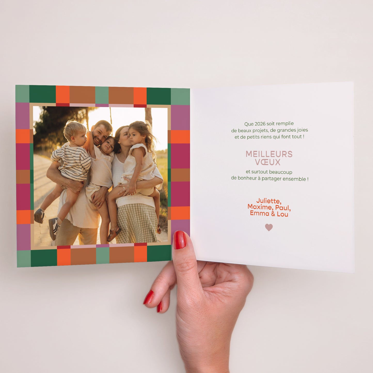 Carte de Noel Fin d'année Carré double volet Colorful Christmas photo N° 2