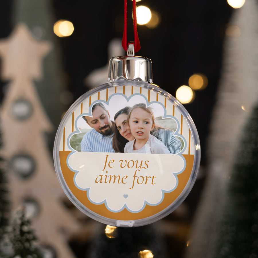 Boule de Noël Fin d'année Ronde Bleu ambre photo