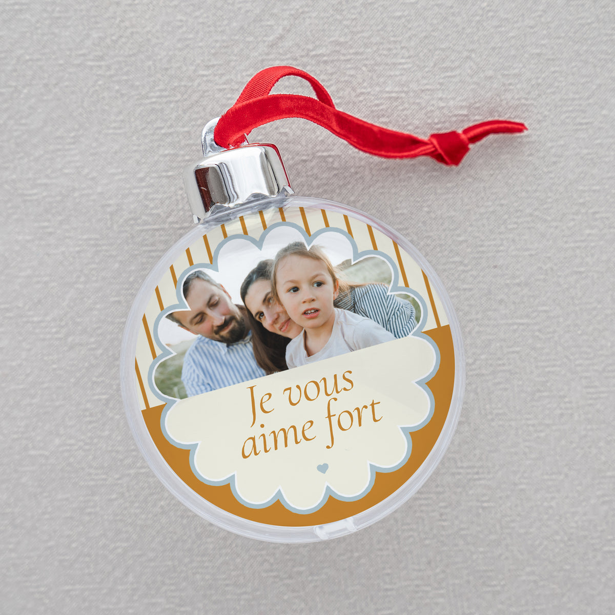 Boule de Noël Fin d'année Ronde Bleu ambre photo N° 2