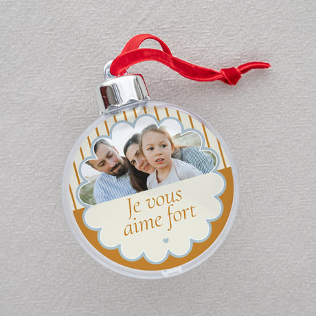 Boule de Noël Fin d'année Ronde Bleu ambre