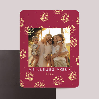 Carte de voeux Fin d'année Lot de 8, magnétique, rectangle coins arrondis Le solstice d’hiver photo N° 1