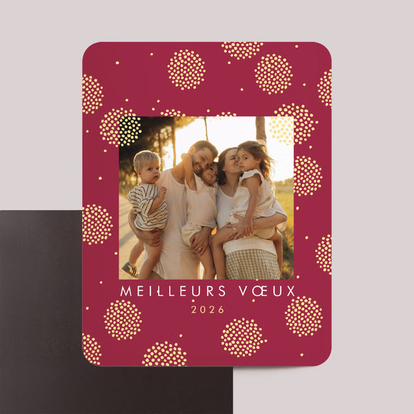 Carte de voeux Fin d'année Lot de 8, magnétique, rectangle coins arrondis Le solstice d’hiver photo