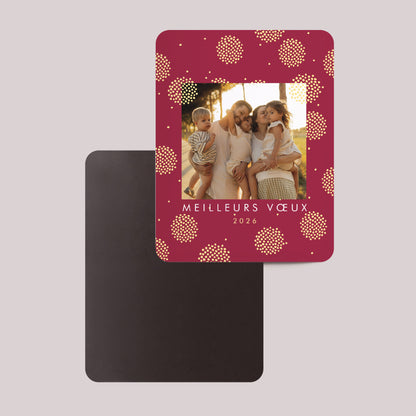 Carte de voeux Fin d'année Lot de 8, magnétique, rectangle coins arrondis Le solstice d’hiver photo N° 2