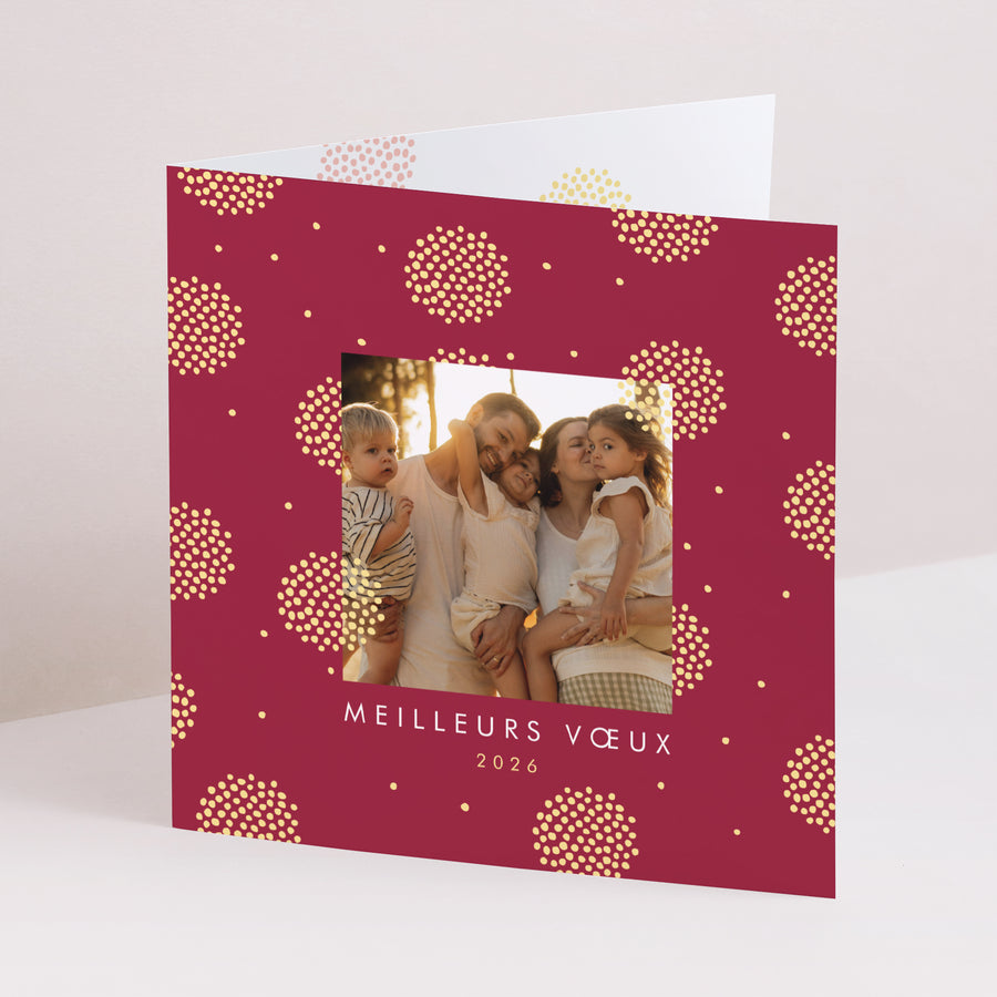 Carte de voeux Fin d'année Carré double volet Le solstice d’hiver photo