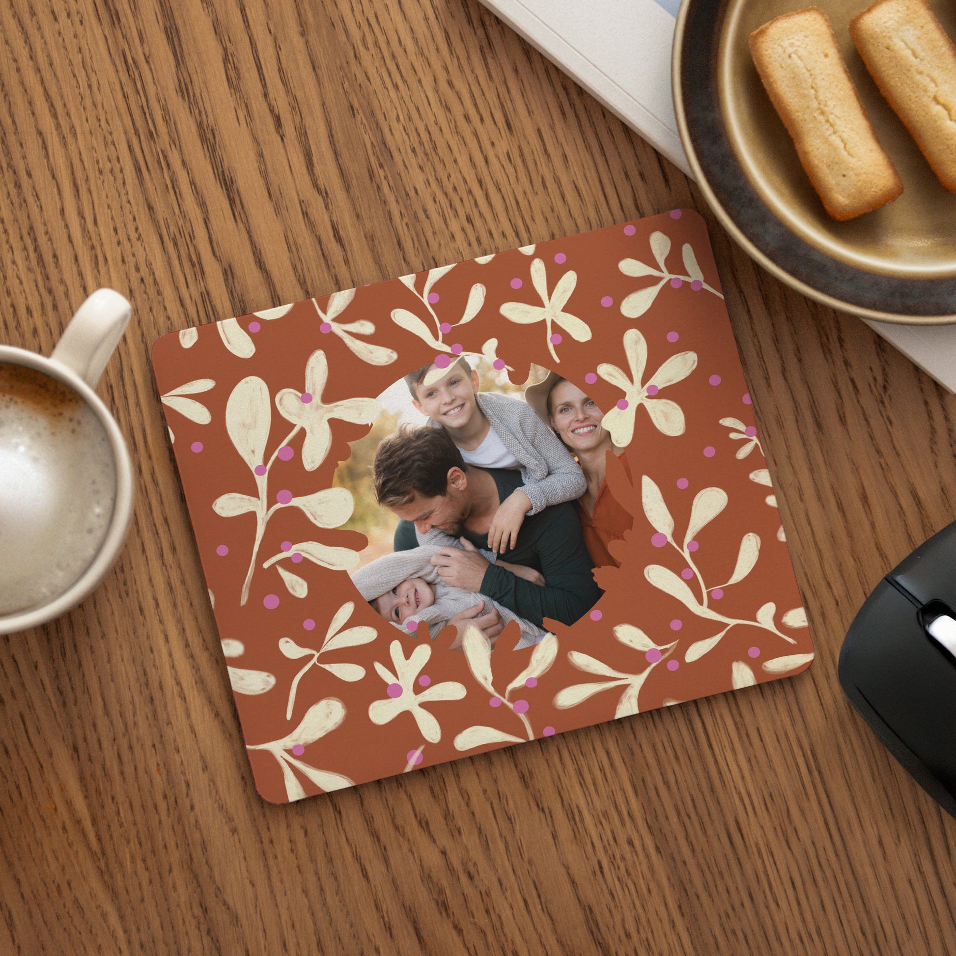 Tapis de souris Fin d'année Rectangle Houx fuchsia II photo N° 1