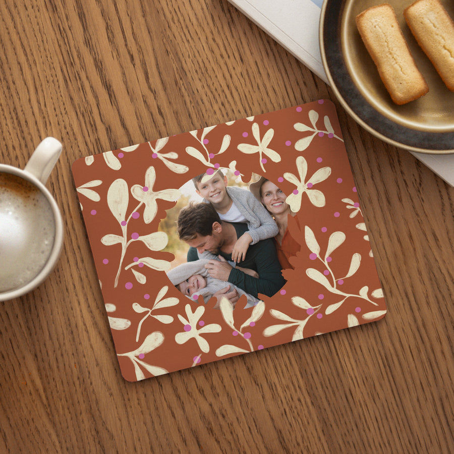 Tapis de souris Fin d'année Rectangle Houx fuchsia II photo