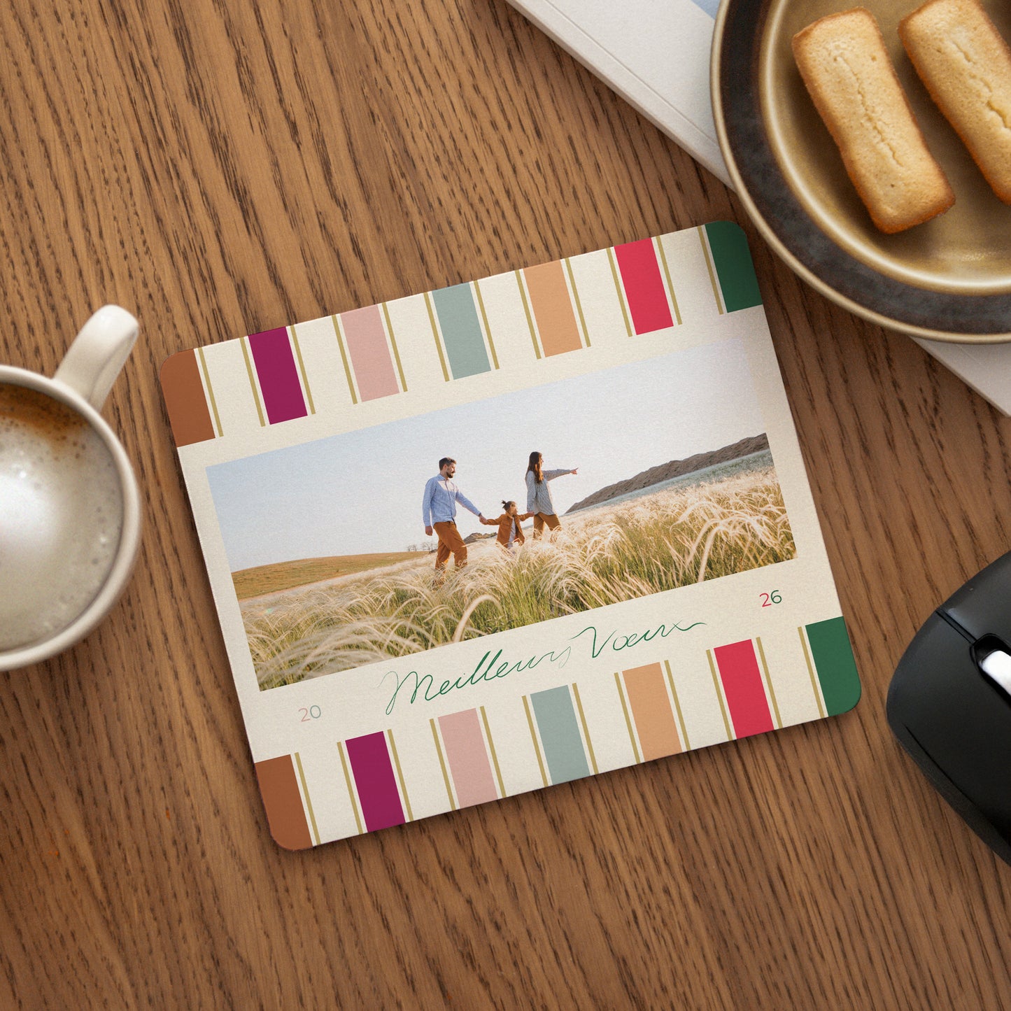 Tapis de souris Fin d'année Rectangle Rubans de Noël photo N° 1