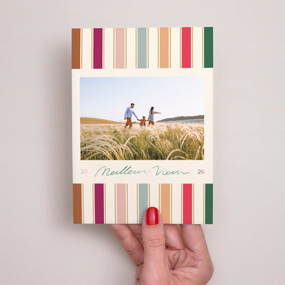 Carte de voeux Fin d'année Portrait Rubans de Noël photo N° 2