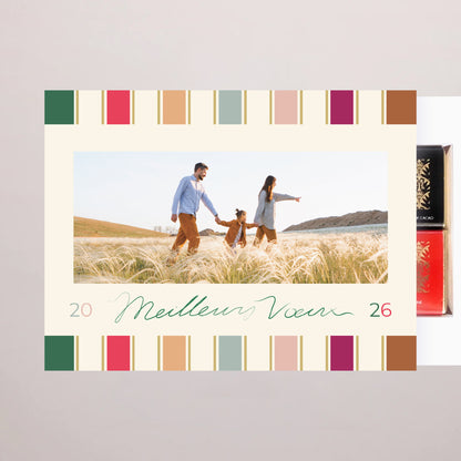 Boite chocolat personnalisée Fin d'année 6 chocolats Rubans de Noël photo N° 2