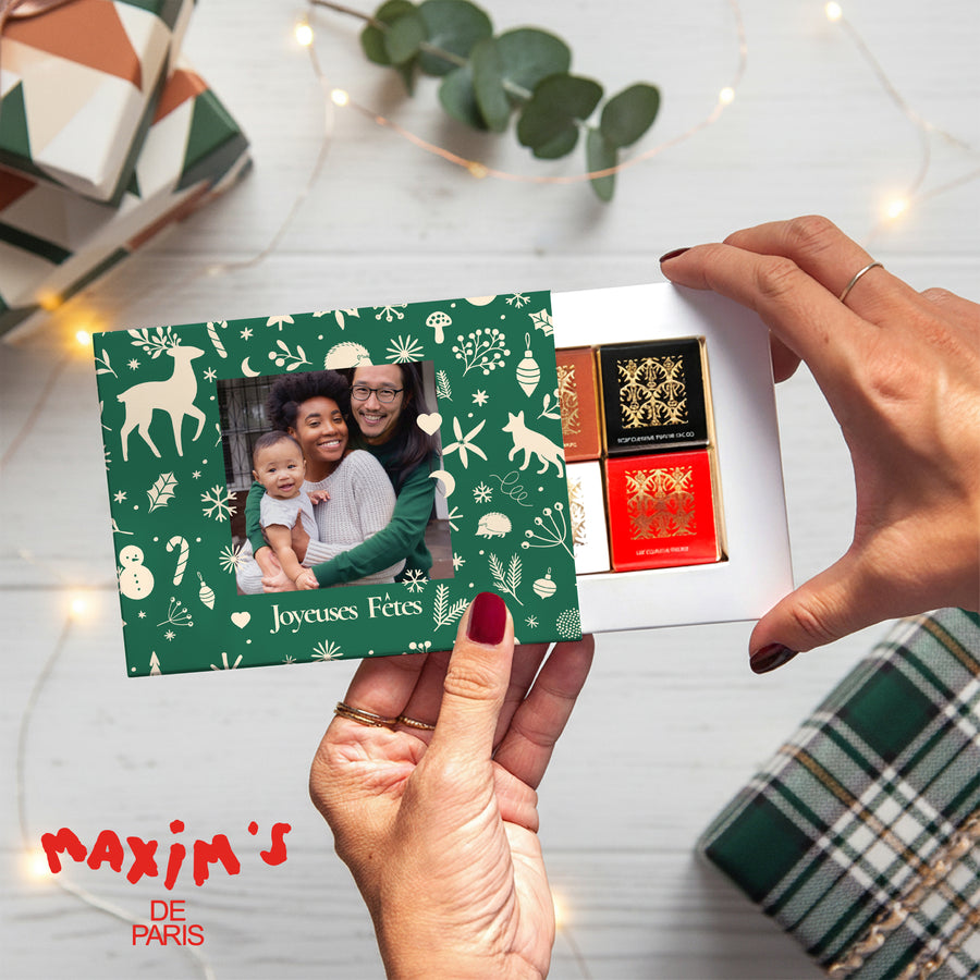 Boite chocolat personnalisée Fin d'année 6 chocolats Christmas Mood photo