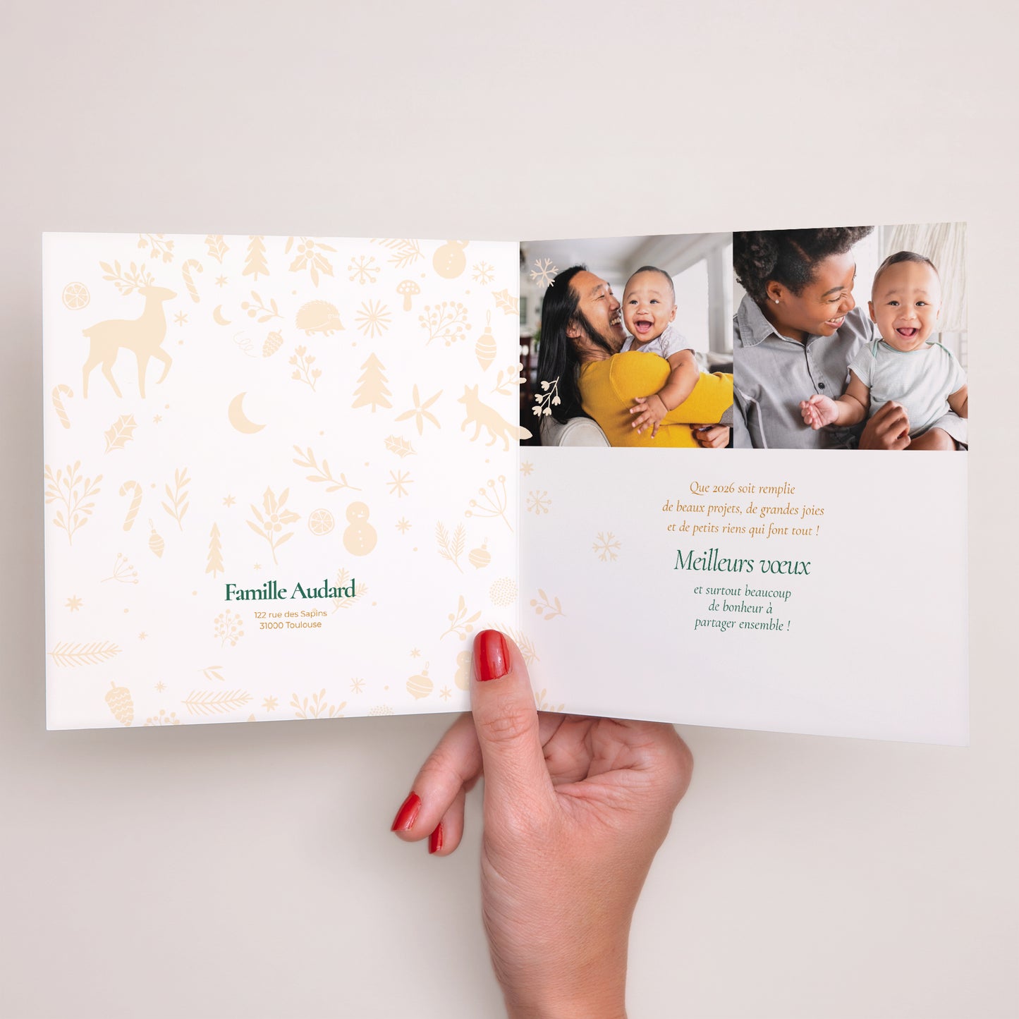 Carte de Noel Fin d'année Carré double volet Christmas Mood photo N° 2