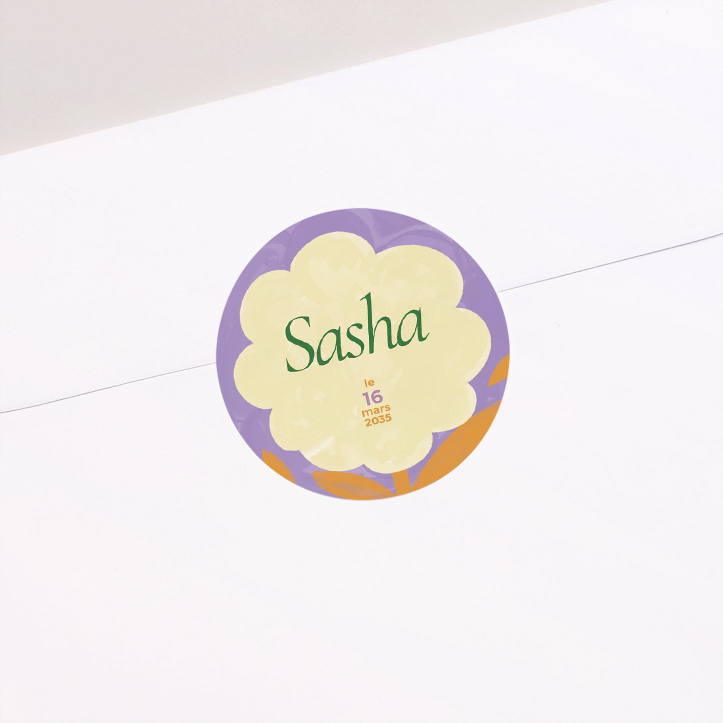 Sticker Naissance Rond Full Flower photo N° 1