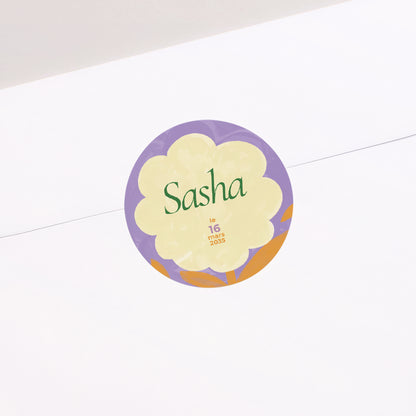 Sticker Naissance Rond Full Flower photo N° 1