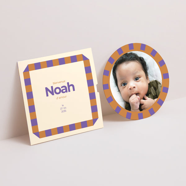 Faire-part Naissance Pochette disque Blueberry and Chocolate photo
