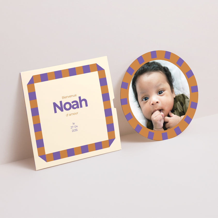 Faire-part Naissance Pochette disque Blueberry and Chocolate photo