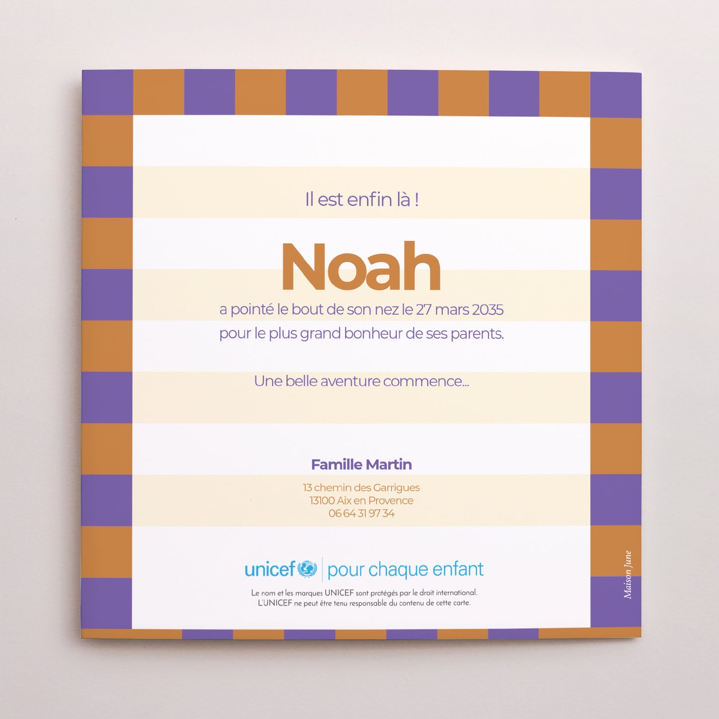 Faire-part Naissance Pochette disque Blueberry and Chocolate photo N° 3