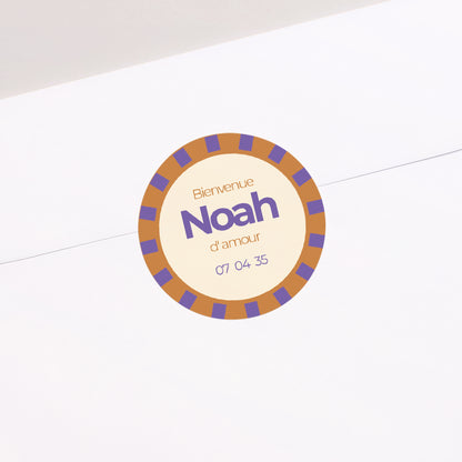 Sticker Naissance Rond Blueberry and Chocolate photo N° 1