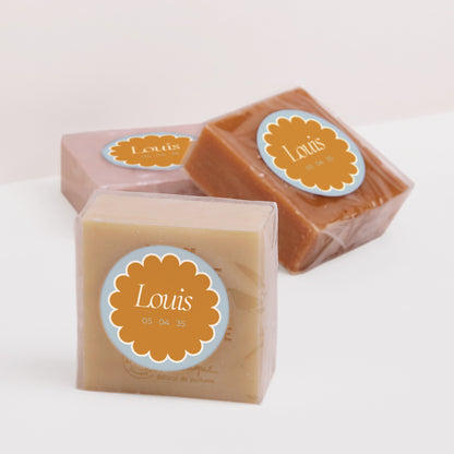 Sticker Naissance Rond Ambre bleu photo N° 2