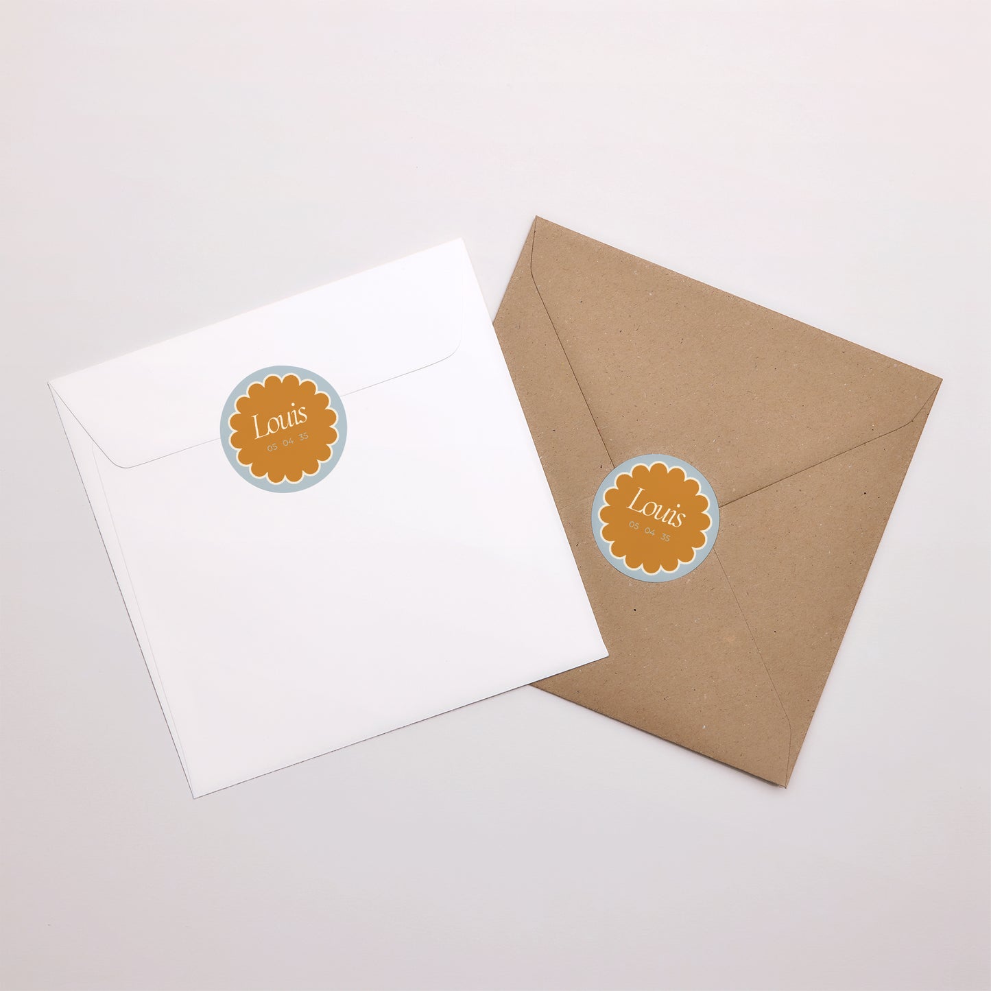 Sticker Naissance Rond Ambre bleu photo N° 3