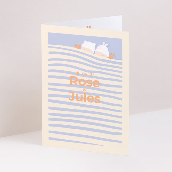 Faire-part Naissance Portrait double volet Les doux doudous photo
