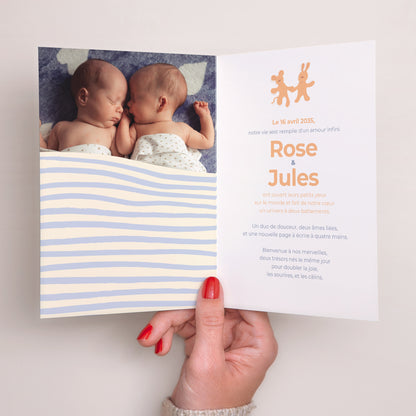 Faire-part Naissance Portrait double volet Les doux doudous photo N° 2