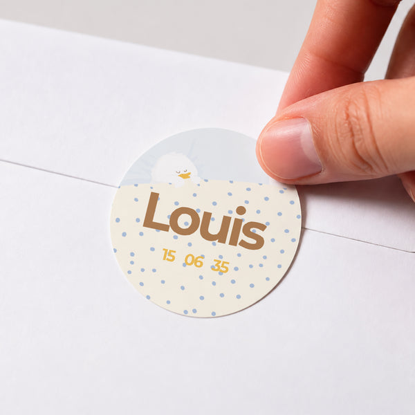 Sticker Naissance Rond Mon petit canard photo