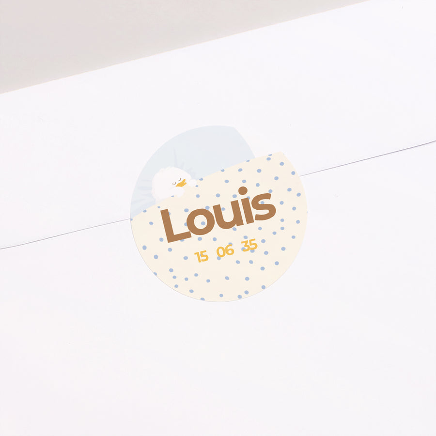 Sticker Naissance Rond Mon petit canard photo