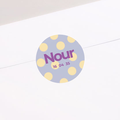 Sticker Naissance Rond Petit Chou à pois photo N° 1
