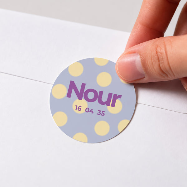 Sticker Naissance Rond Petit Chou à pois photo