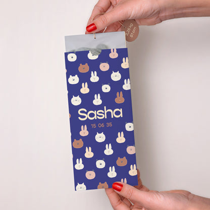 Faire-part Naissance Pochette portrait 2 cartes, étiquette Petites Bouilles photo N° 2