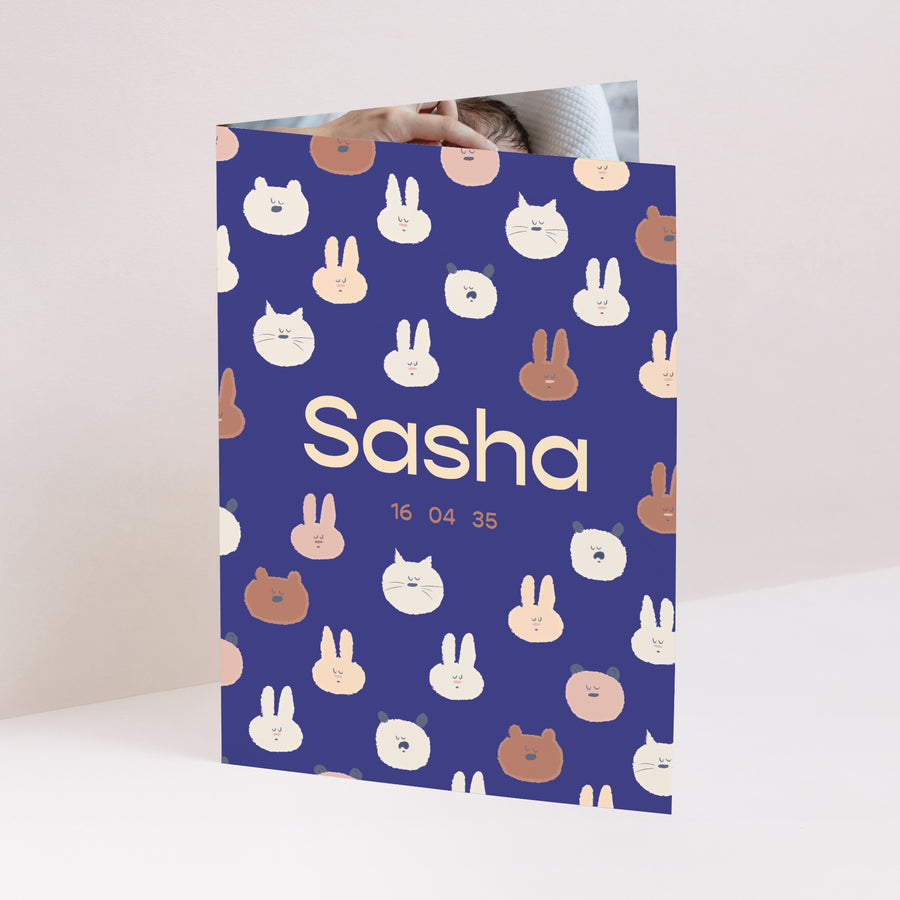 Faire-part Naissance Portrait double volet Petites Bouilles photo