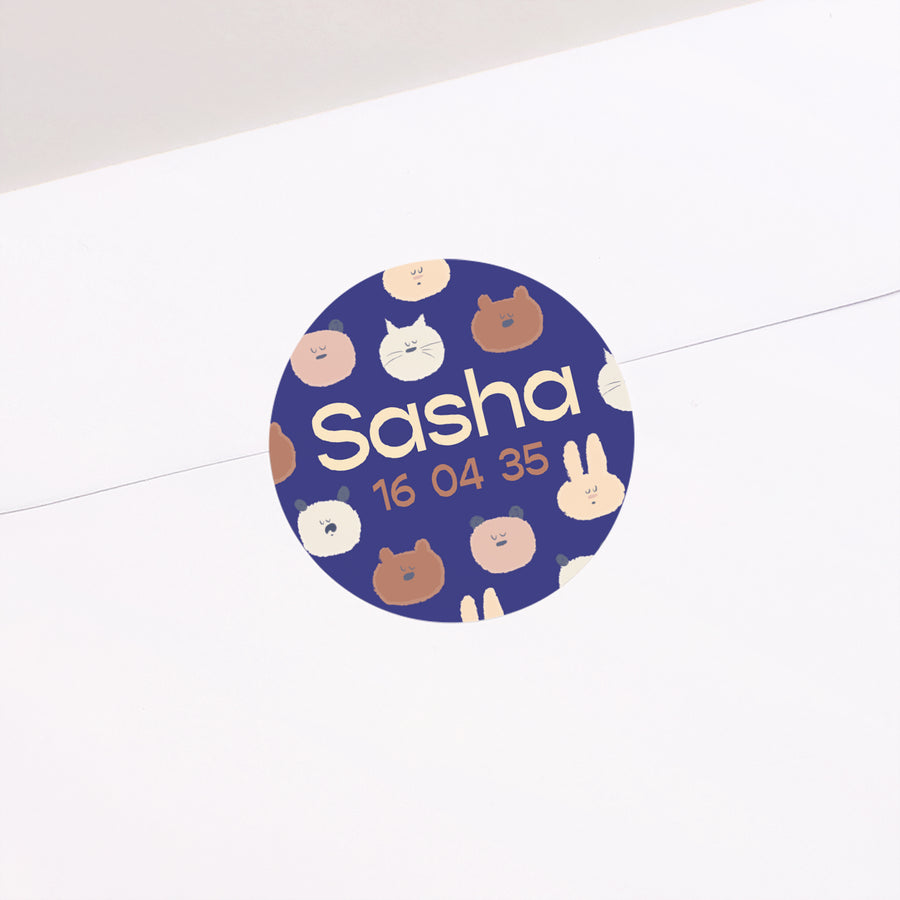 Sticker Naissance Rond Petites Bouilles photo