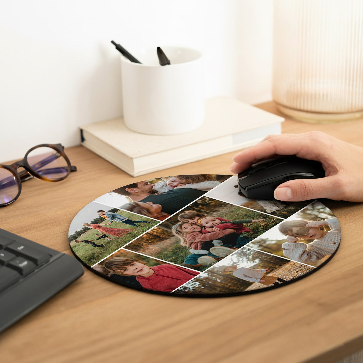 Tapis de souris Rond Notre jolie famille photo N° 2