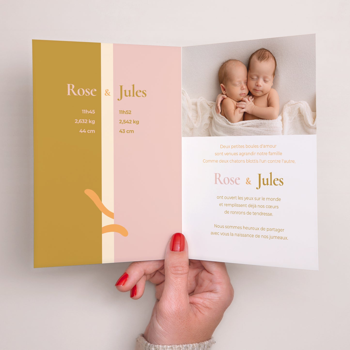 Faire-part Naissance Portrait double volet Chatons d'amour photo N° 2